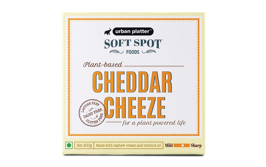Urban Platter Plant Based Cheddar Cheeze    Pack  200 grams
